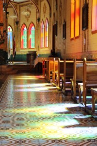Stained Glass Shadows on Tile Floors