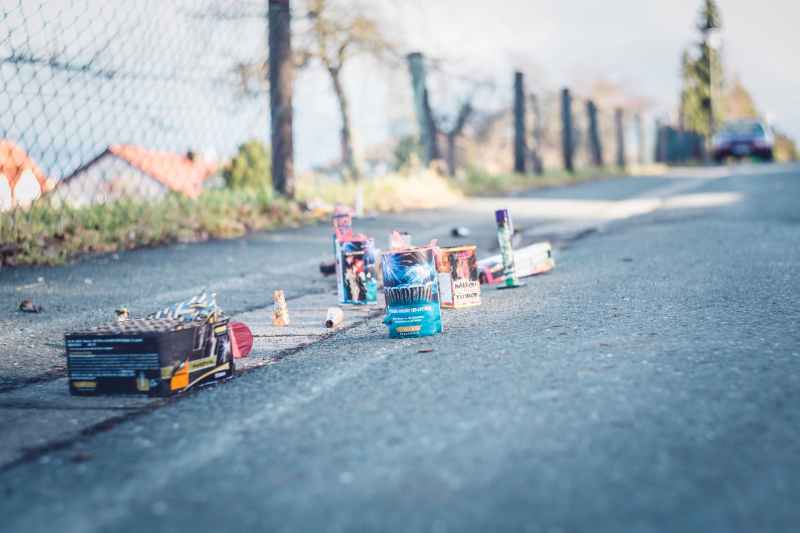 close up photography of fireworks on the street